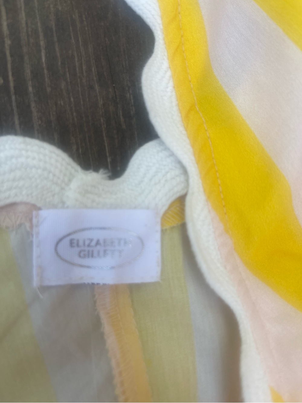 Elizabeth Gillett Striped Yellow
Blush Apron with Pockets Coverup - Picture 5 of 5